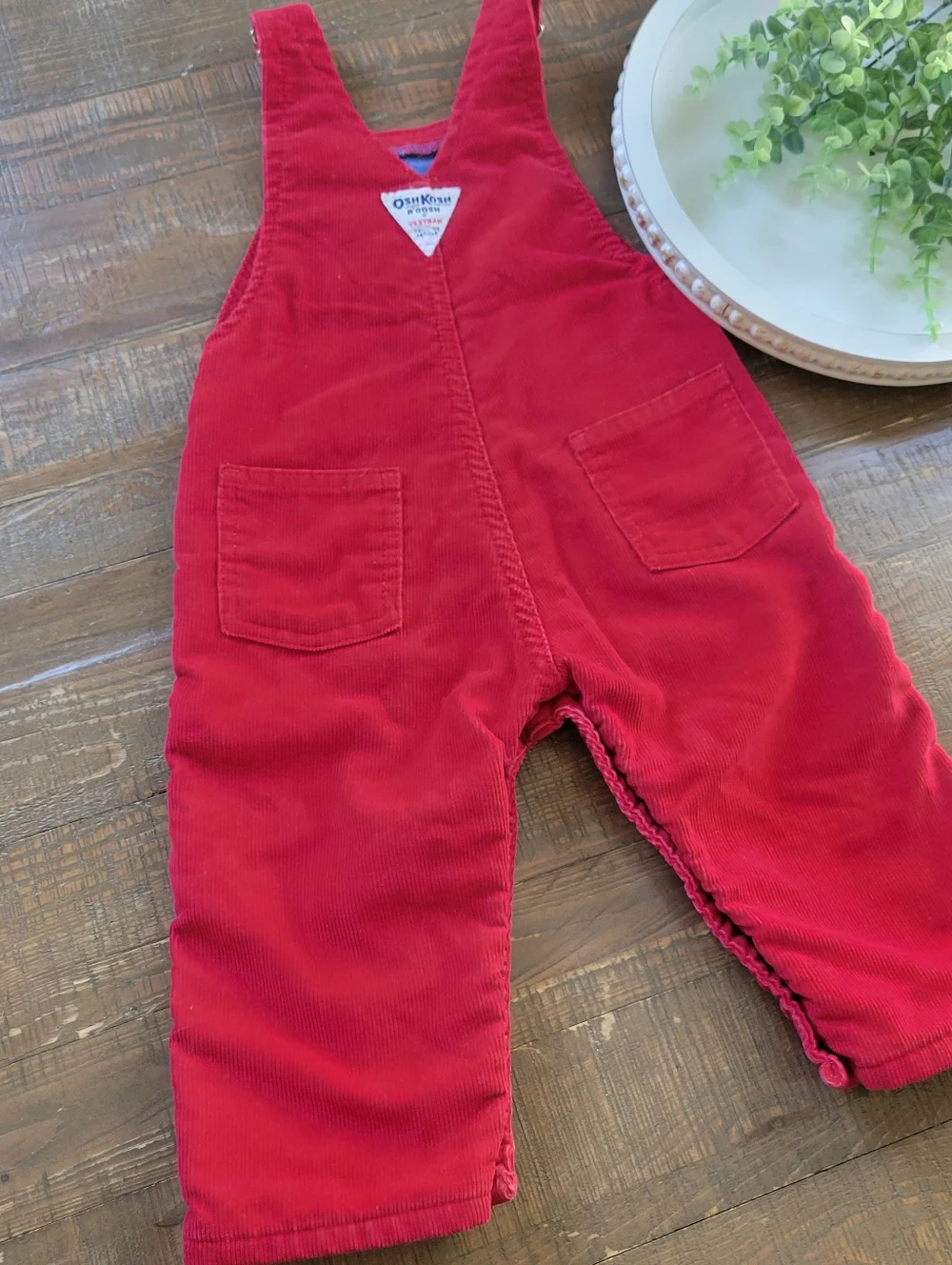 Vintage OshKosh B’Gosh Vestbak Red Corduroy Overalls Made In USA 90s Hockey Line